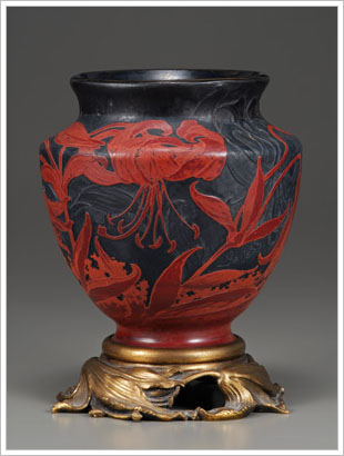 ガレ　百合文花瓶